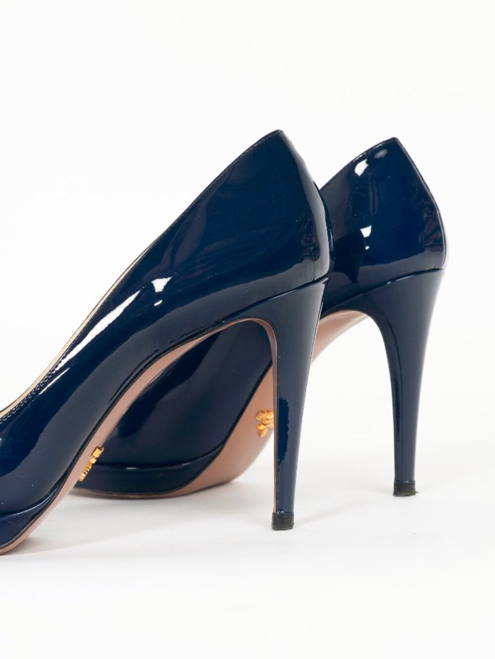Prada Blue Patent Leather Platform Pumps - Picture 7 of 8